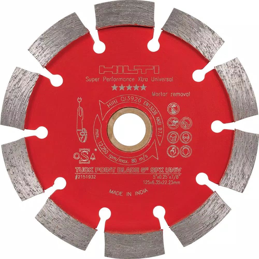 Hilti 5 in. SPX Diamond Sandwich Tuck Point Blade, Super Performance (6-Pack)