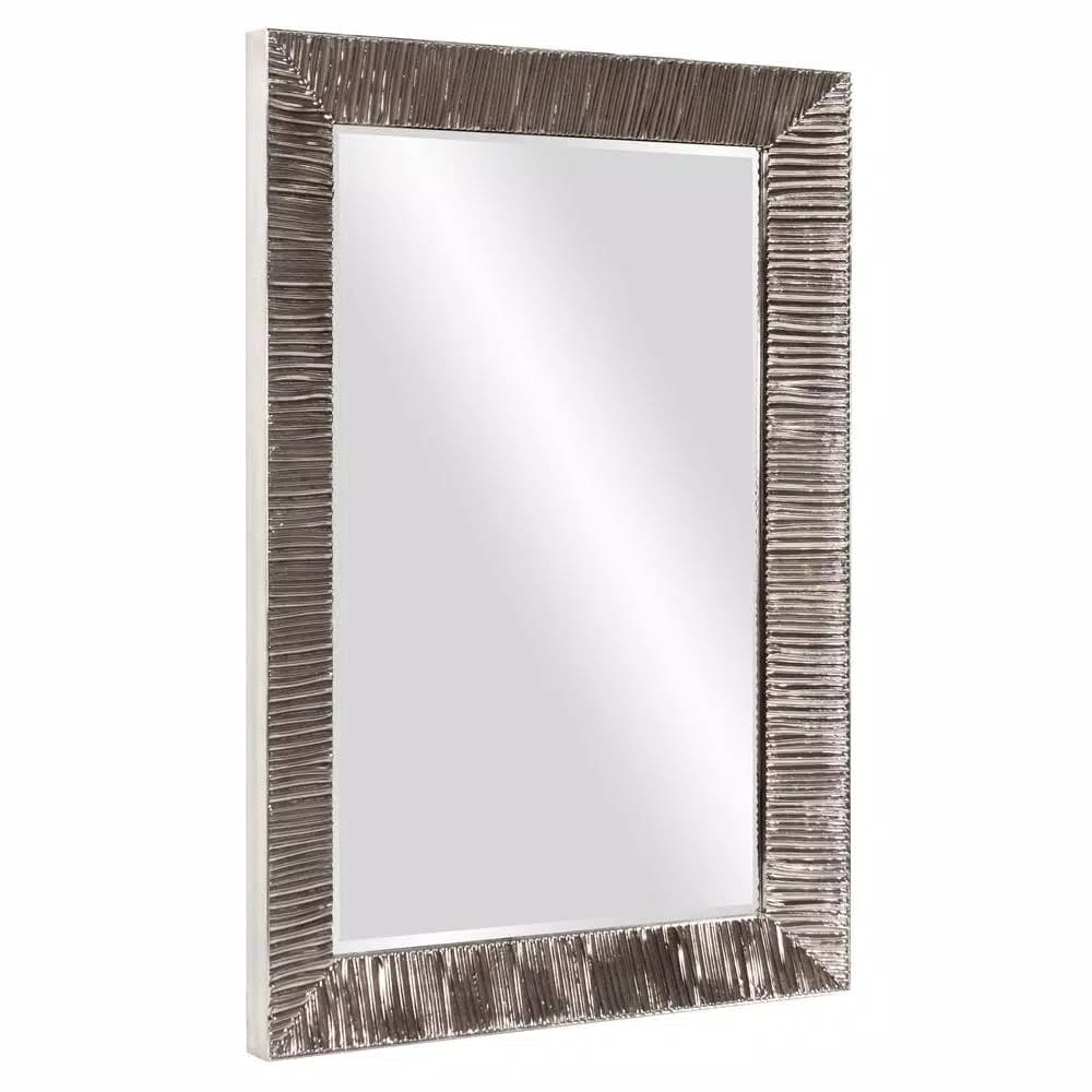 Unbranded Howard Elliott Tennessee Large Rectangle Modern Accent Mirror, Bright Nickel (60 x 40 in.)