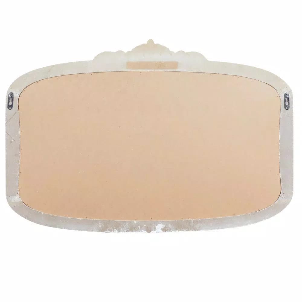 LITTON LANE Shabby Chic 28 in. Wooden Chalkboard Memo Board with Distressed Ivory Frame and Trinket Tray