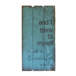 Unbranded Boulder Innovations Wonderful World 18 in. x 36 in. Wood Wall Art Sign thumbnail 2