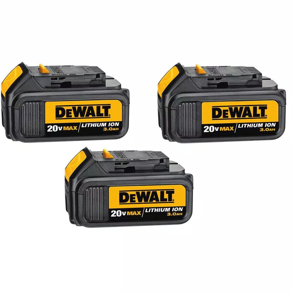 DEWALT 20V MAX 3.0 Ah Lithium-Ion Battery Pack, 3-Pack