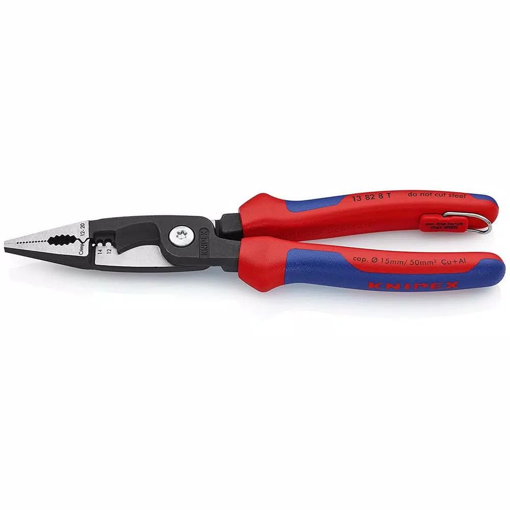 KNIPEX 8 in. 6-in-1 Electrical Installation Pliers with Tether Attachment