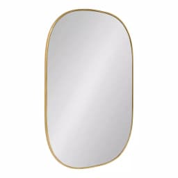 Kate and Laurel Caskill Art Deco Oval Wall Mirror, Gold Leaf Wood Frame, 23.75 x 35.5 in. thumbnail 1