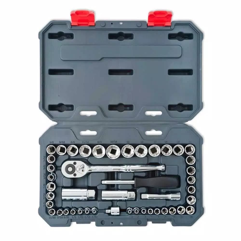 Crescent 45-Piece 1/4 in. and 3/8 in. Drive 6 and 12 Point SAE/Metric Socket Wrench Set