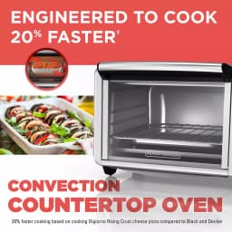 BLACK+DECKER 1500W 6-Slice Convection Toaster Oven with Broiler Pan, Black and Silver thumbnail 3