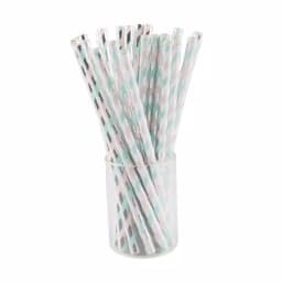 Sugar Plum Party 50-Piece Blue and Pink Assorted Disposable Paper Cocktail Straws thumbnail 1