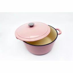 BergHOFF Neo 7 qt. Round Cast Iron Casserole Dish with Lid, Pink thumbnail 4