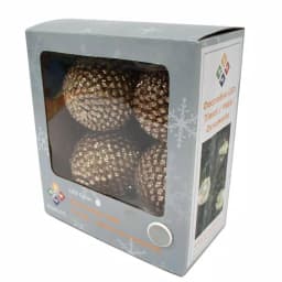 Unbranded Starlite Creations 4-Piece Gold Tinsel LED Christmas Ornament Set, 36 Lights, 4 in. thumbnail 3