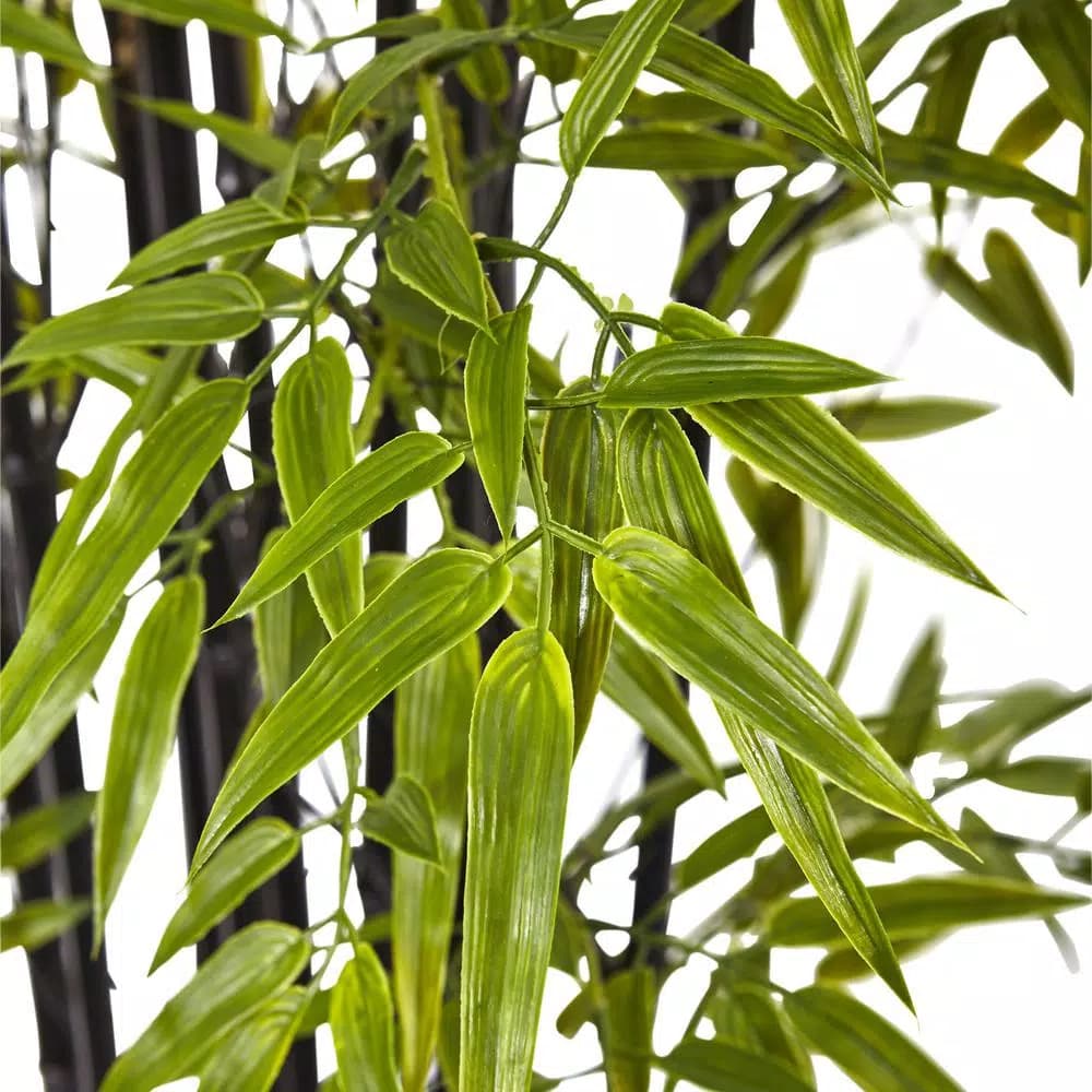 Nearly Natural 6 ft. Black Bamboo Artificial Tree with UV Resistant Leaves and Planter, Indoor/Outdoor