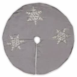National Tree Company 42 in. Snowflake Design Christmas Tree Skirt with Embroidered Motifs thumbnail 1