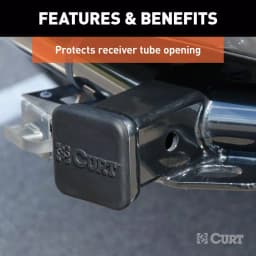 CURT 2" Rubber Trailer Hitch Receiver Tube Cover, Black thumbnail 2