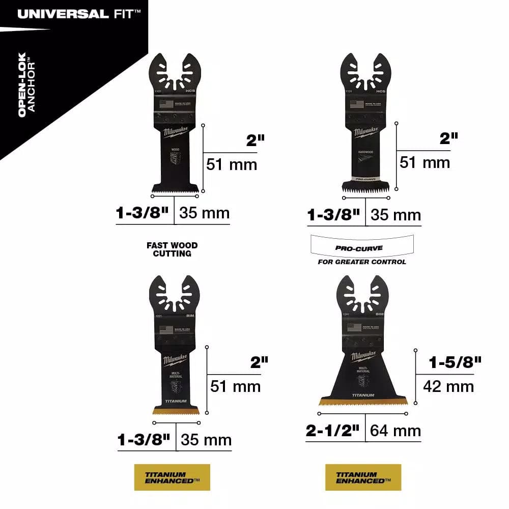 Milwaukee OPEN-LOK 6-Piece Universal Oscillating Multi-Tool Blade Kit