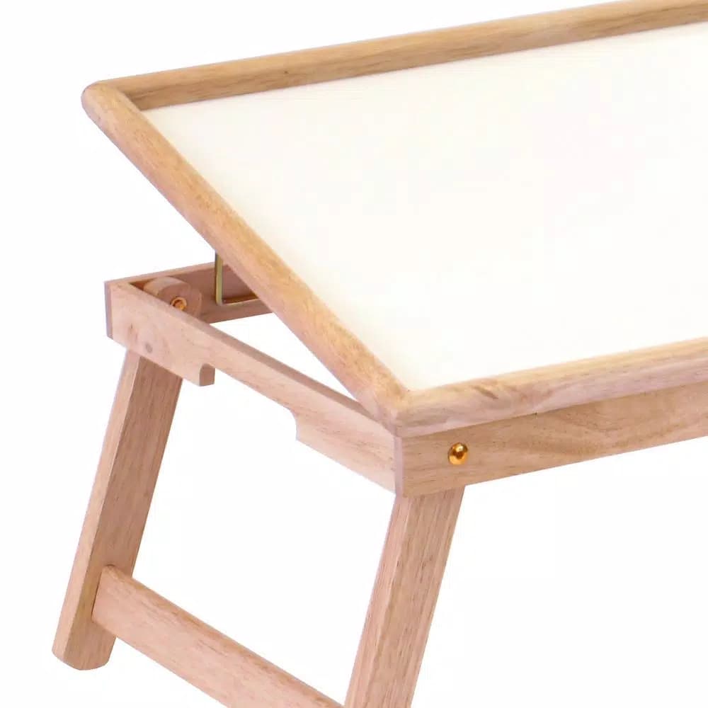 Winsome Ventura Breakfast Bed Tray, Foldable Wood Serving Tray with Melamine Top