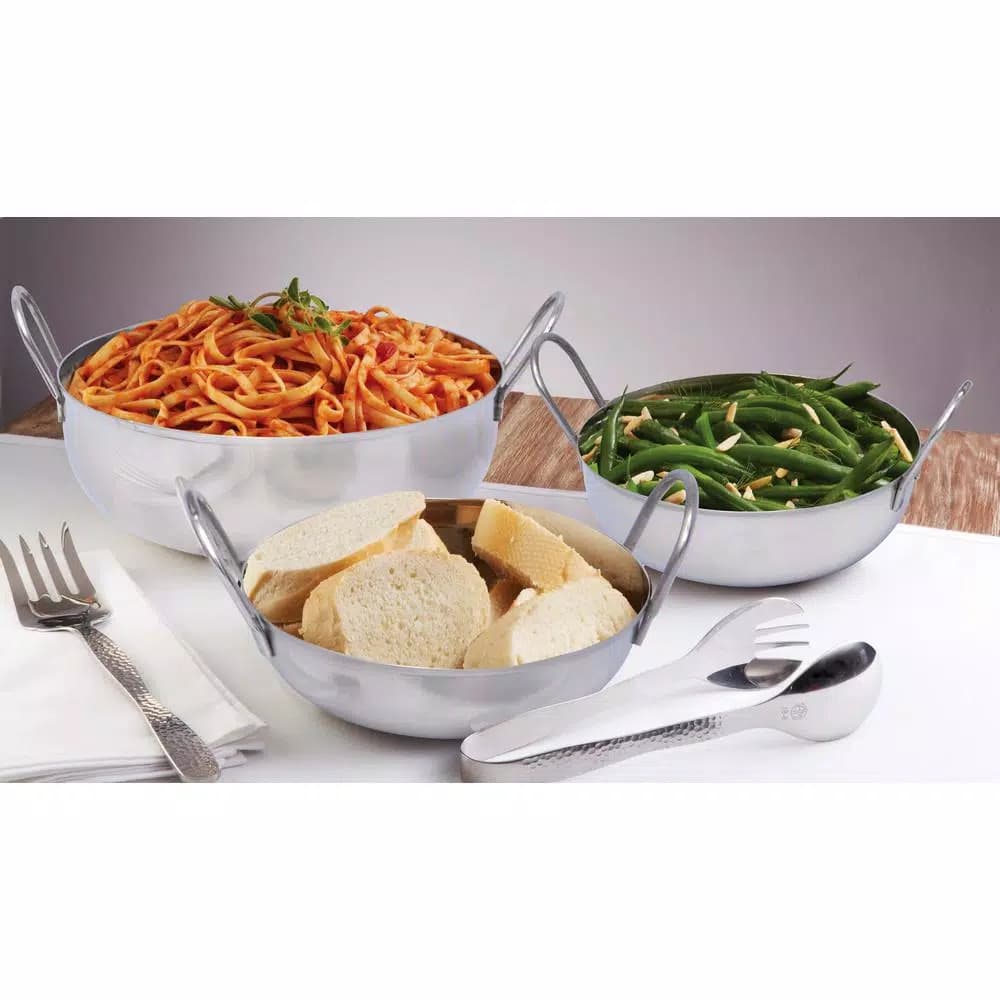 Unbranded 0.50 qt. Stainless Steel Balti Pan with Easy-Grip Handles