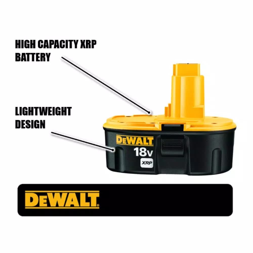 DEWALT 18V XRP Ni-Cd Rechargeable Battery with Security Strap, 2.4 Ah