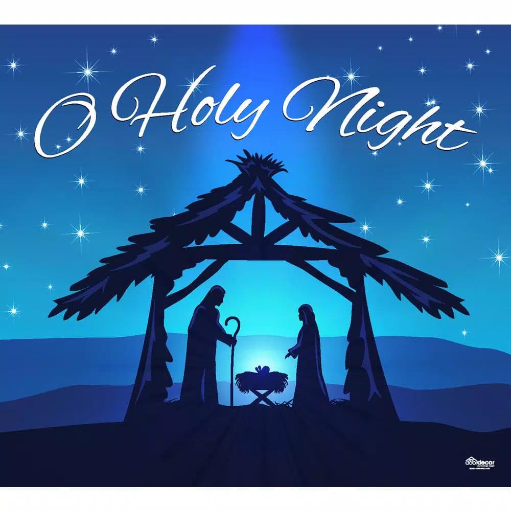 My Door Decor 7 ft. x 8 ft. Nativity Scene O'Holy Night Christmas Garage Door Banner Mural