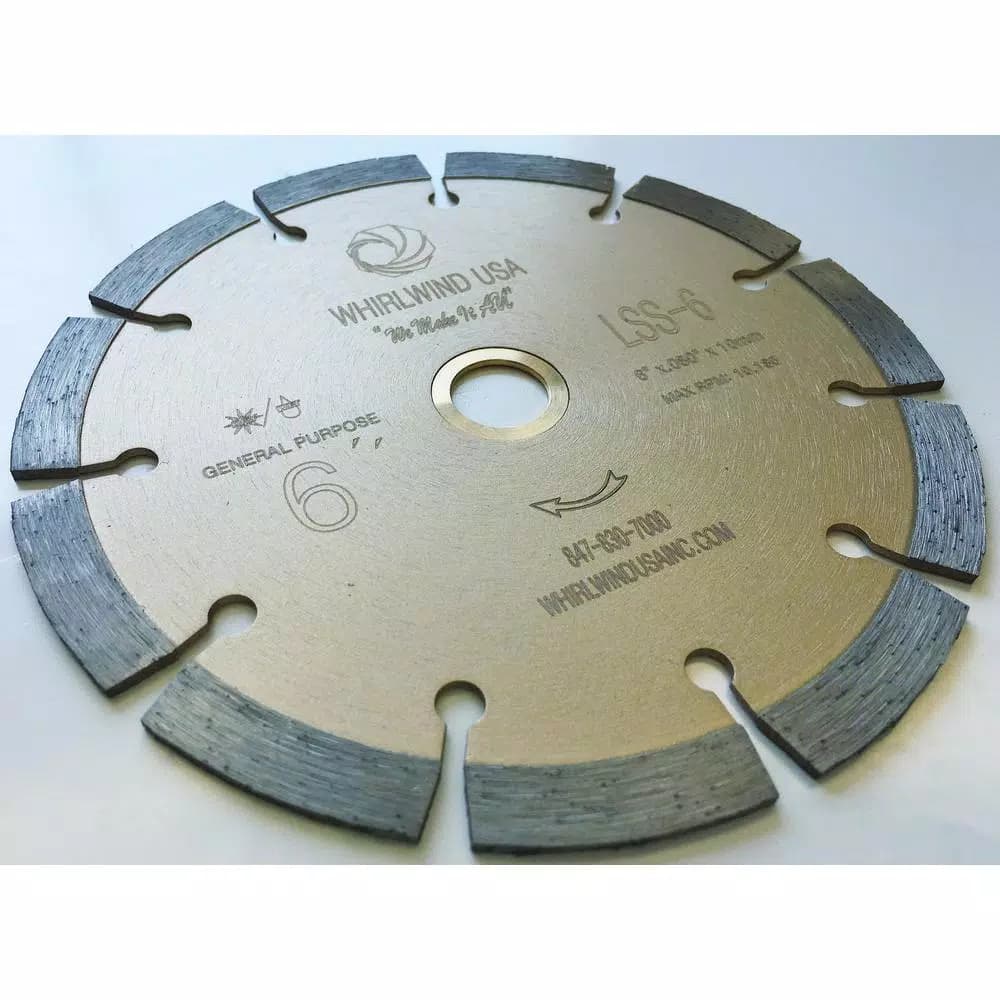 Whirlwind USA 6 in. Segmented Diamond Blade for Concrete, Stone, Brick, and Masonry