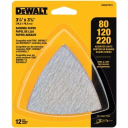 DEWALT DWASPTRI3 Hook-and-Loop Triangle Sandpaper Assortment, 12-Piece thumbnail 1