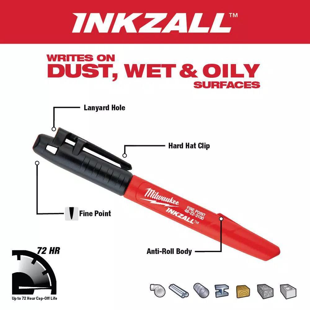 Milwaukee M18 18V Lithium-Ion Cordless Compact Vacuum & INKZALL Marker Kit