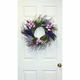 Worth Imports 22 in. Purple Tulip and Lavender Silk Flower Wreath on Natural Twig Base thumbnail 2