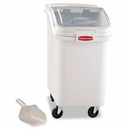 Rubbermaid Commercial Products ProSave 26.2 Gal. White Mobile Ingredient Bin with Casters thumbnail 2
