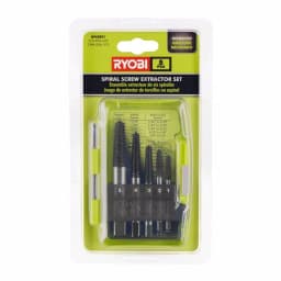 RYOBI 5-Piece Steel Spiral Screw Extractor Set with Black Oxide Threads thumbnail 1