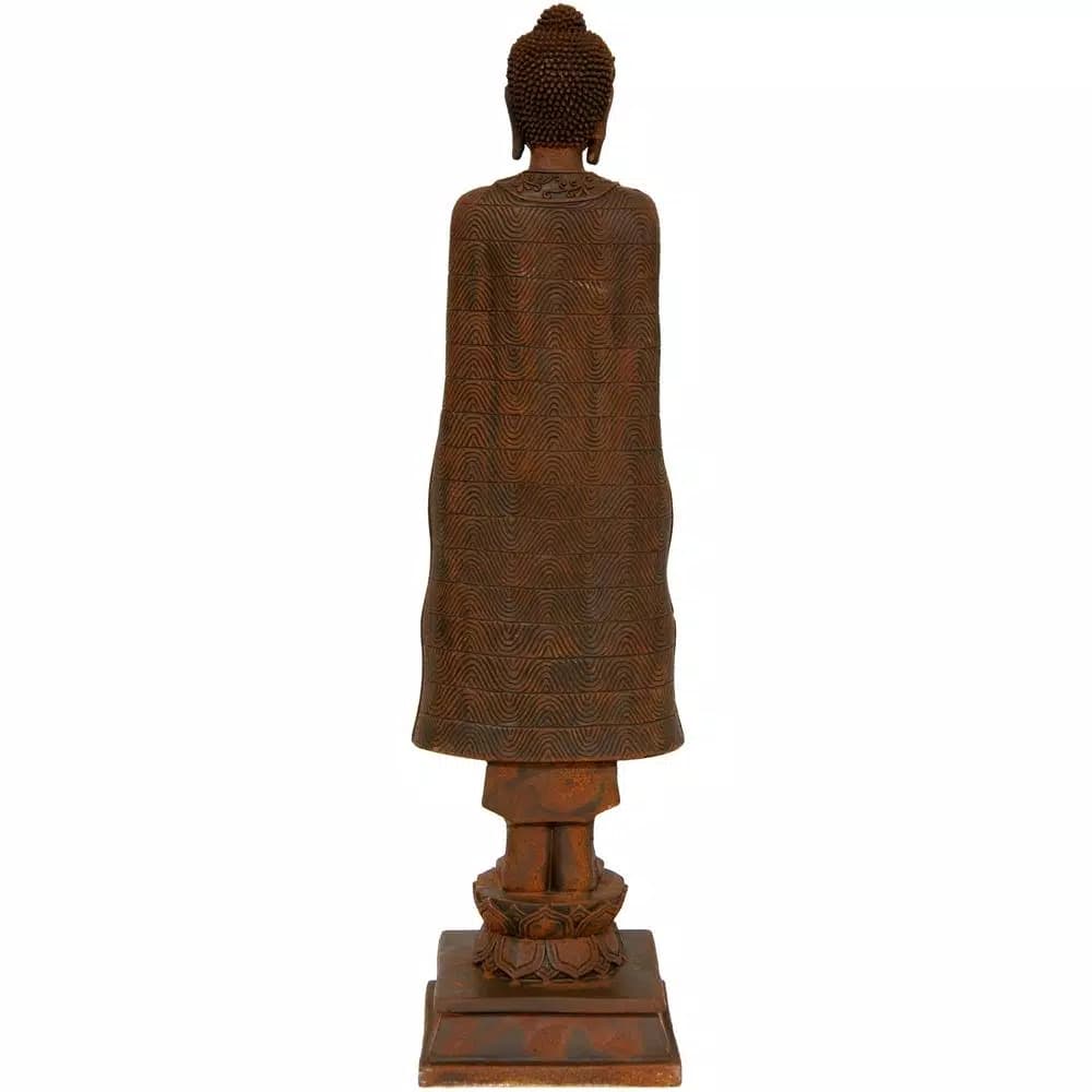 Oriental Furniture 21 in. Semui-in Buddha Statue - Rust Patina Resin Sculpture