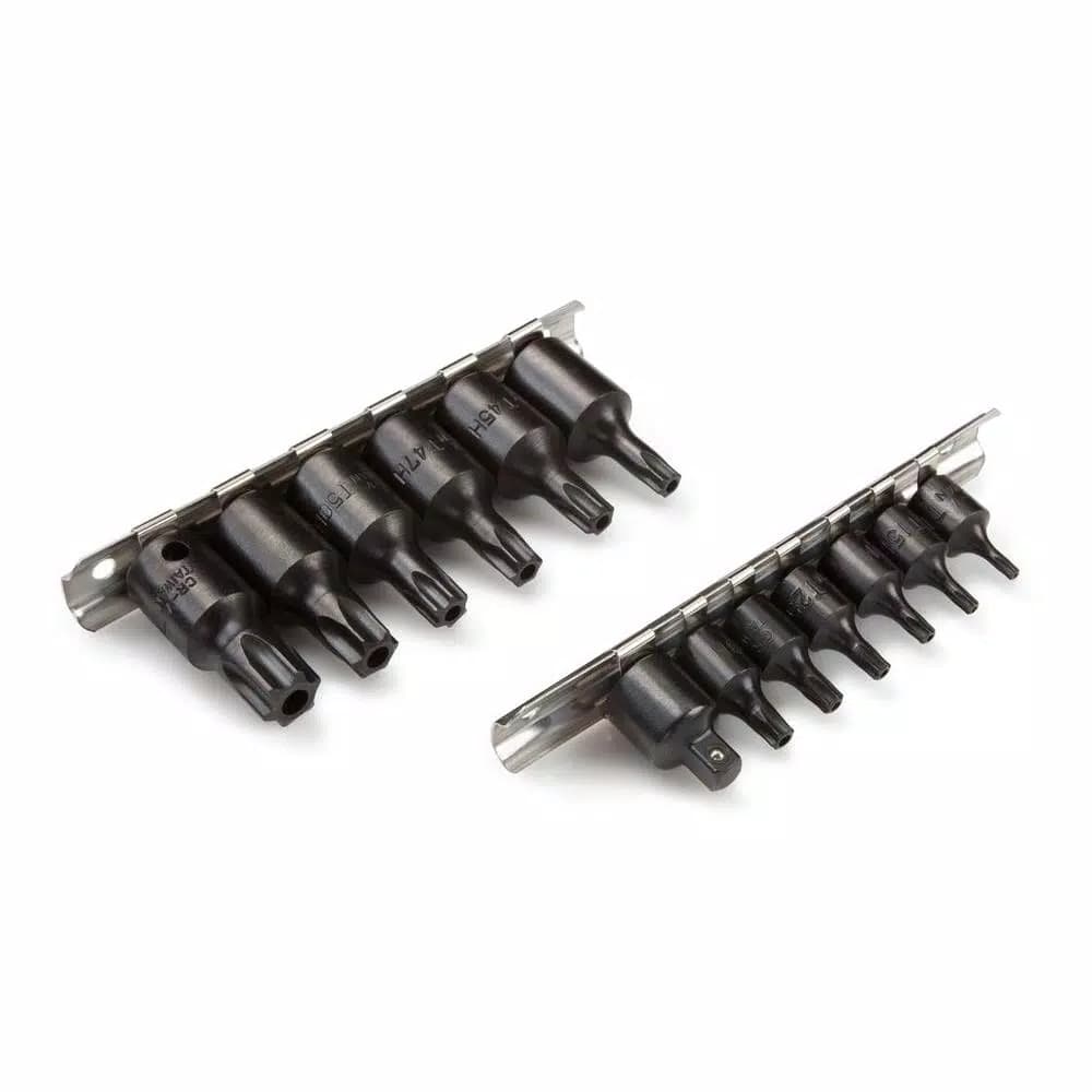 TEKTON 13-Piece Tamper Star Bit Socket Set, 1/4 in. and 3/8 in. Drive, TR10-TR60