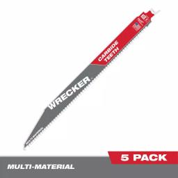 Milwaukee 12 in. WRECKER Carbide Teeth Reciprocating Saw Blade, 6 TPI, 5-Pack thumbnail 1