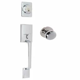 Delaney Capri Bright Chrome Single Dummy Door Handleset, Solid Brass thumbnail 1