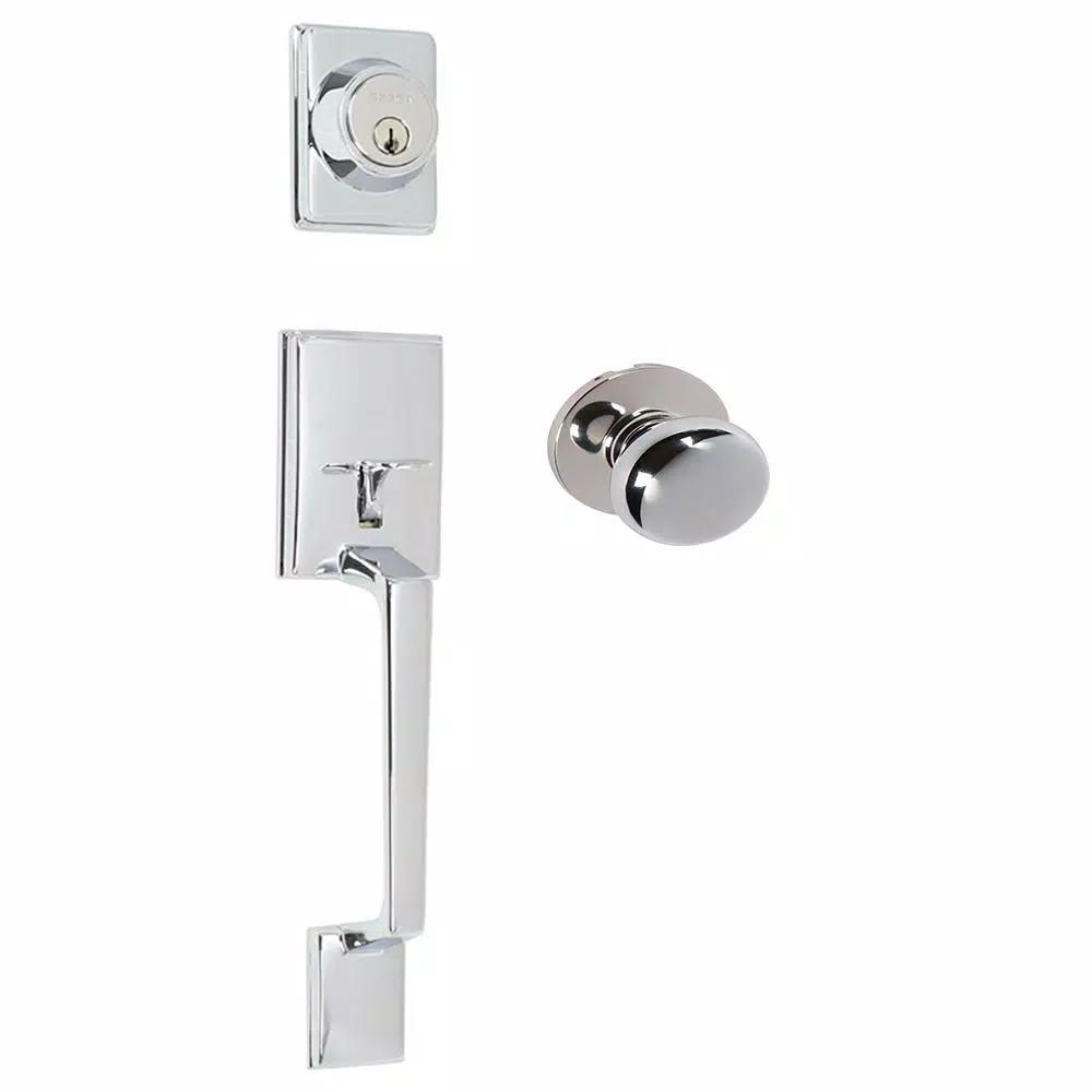 Delaney Capri Bright Chrome Single Dummy Door Handleset, Solid Brass