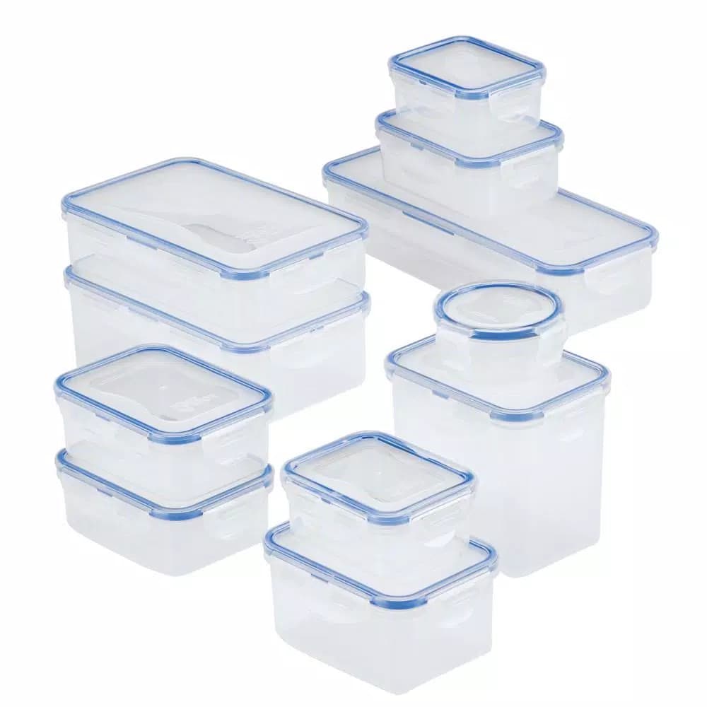 Lock & Lock Easy Essentials 22-Piece Food Storage Container Set, Airtight & Leakproof Plastic Containers