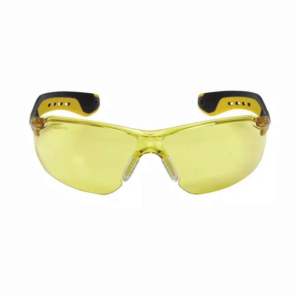 3M Flat Temple Safety Glasses with Amber Lenses, High-Impact Protection