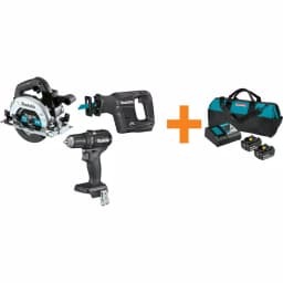 Makita 18V LXT Sub-Compact Brushless Cordless Tool Kit: Drill Driver, Circular Saw, Reciprocating Saw & Battery Pack thumbnail 1