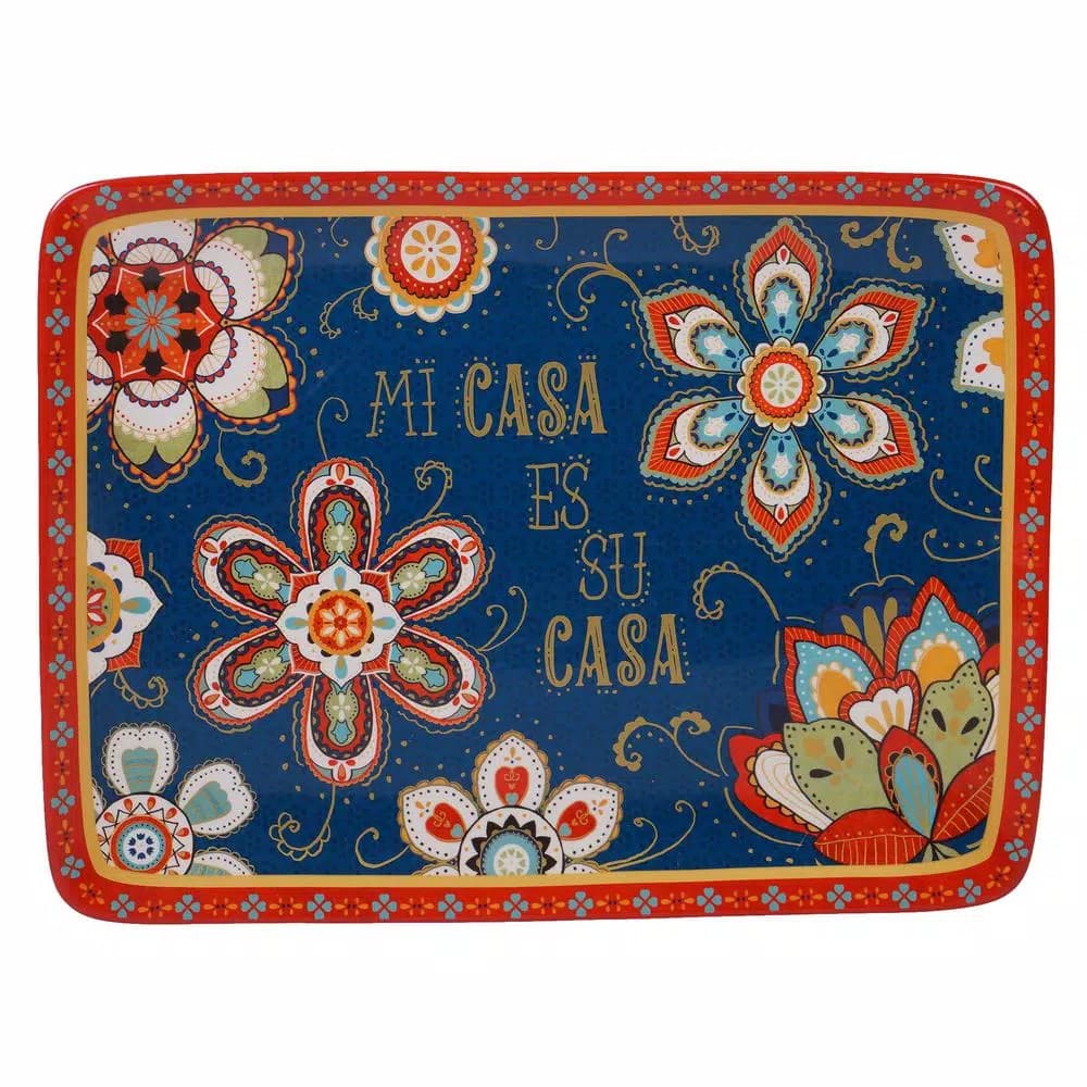 Certified International La Vida 16 in. Earthenware Rectangular Platter, Multi-Colored