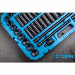 Capri Tools 61-Piece 1/2 in. Drive SAE/Metric Master Impact Socket Set with Extensions & Universal Joint thumbnail 9