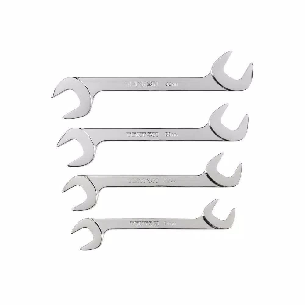 TEKTON 4-Piece Metric Angle Head Open End Wrench Set, 24 mm to 32 mm