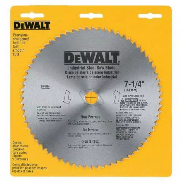 DEWALT 7-1/4 in. 68-Teeth Steel Non-Ferrous Metal Circular Saw Blade