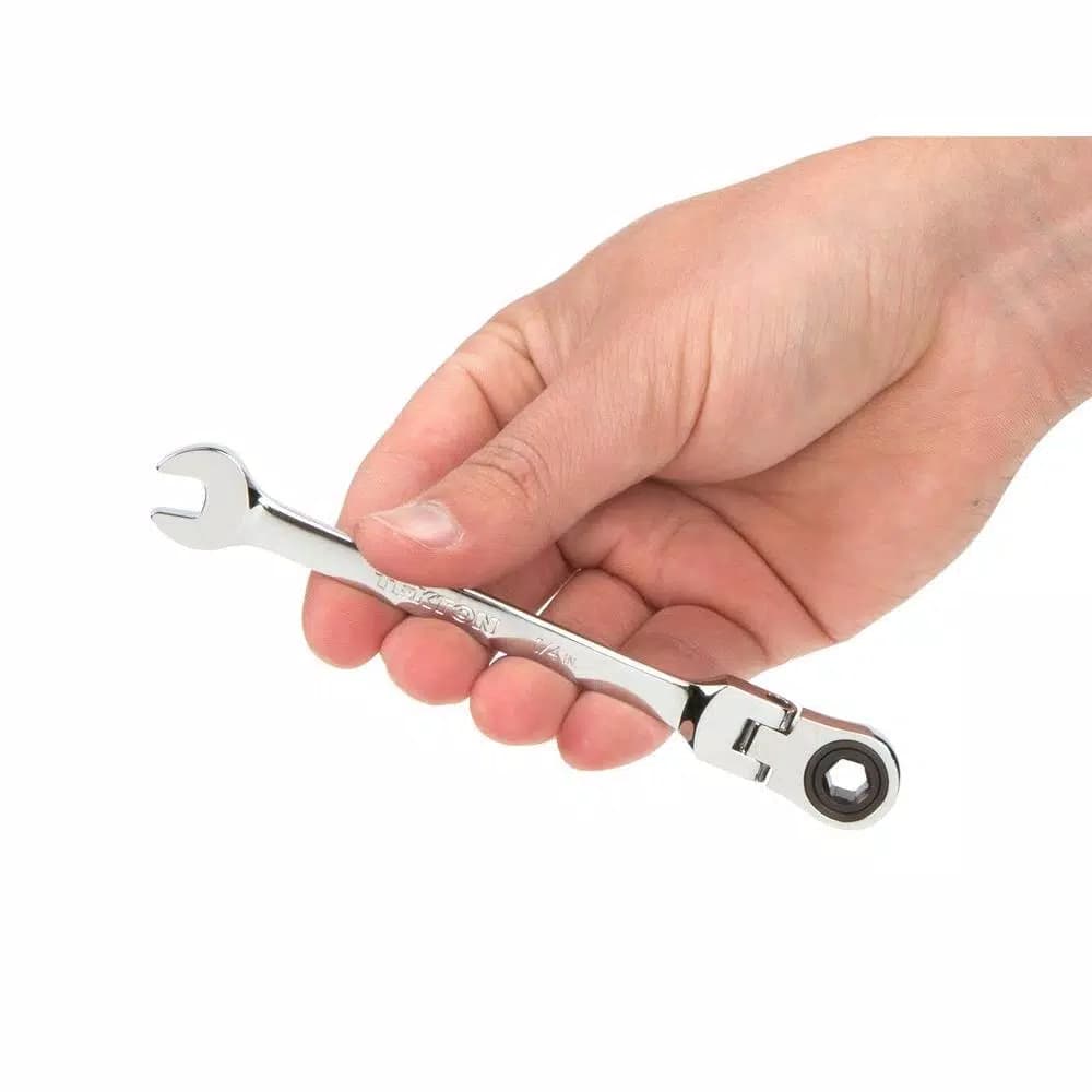 TEKTON 1/4 in. Flex-Head Ratcheting Combination Wrench, 72-Tooth, 6-Point
