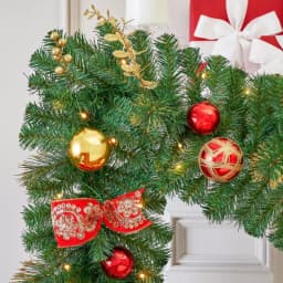 Home Accents Holiday Royal Easton 12 ft. Pre-Lit Artificial Christmas Garland with 70 Warm White LED Lights thumbnail 6