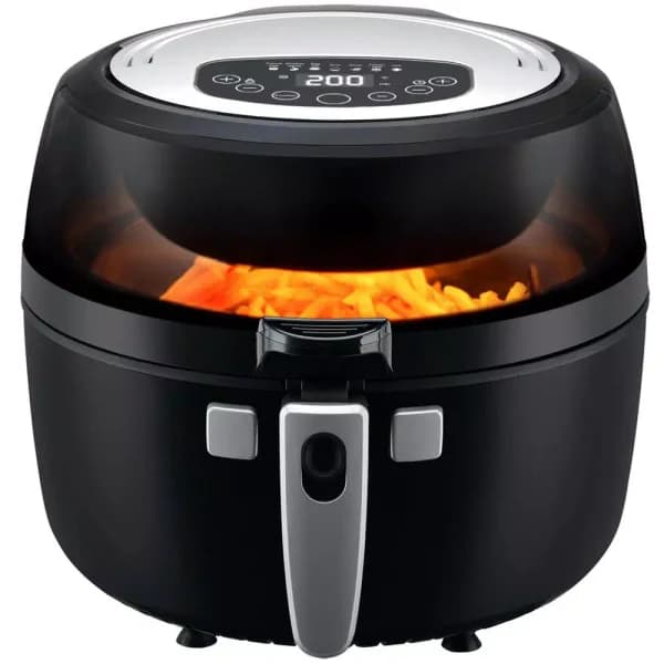 Emerald 6.5L Rotating Air Fryer with Self-Stirring Paddle, 1350W Digital LED Timer & Temperature Control