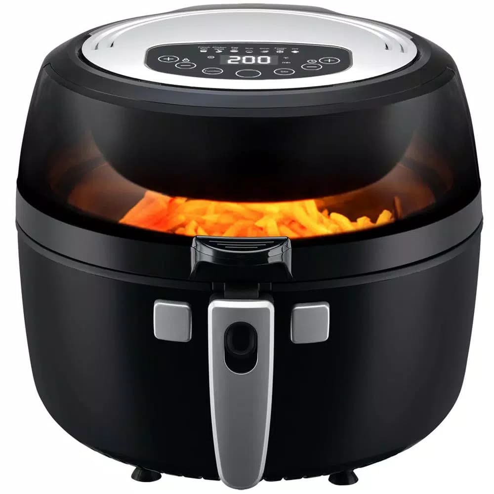 Emerald 6.5L Rotating Air Fryer with Self-Stirring Paddle, 1350W Digital LED Timer & Temperature Control