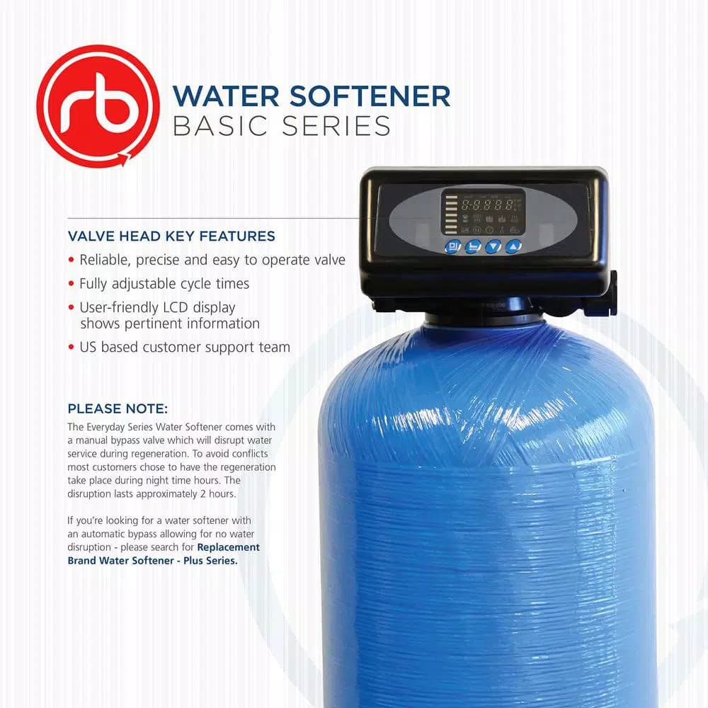 ReplacementBrand 32,000-Grain High Efficiency Digital Water Softener with LCD Display