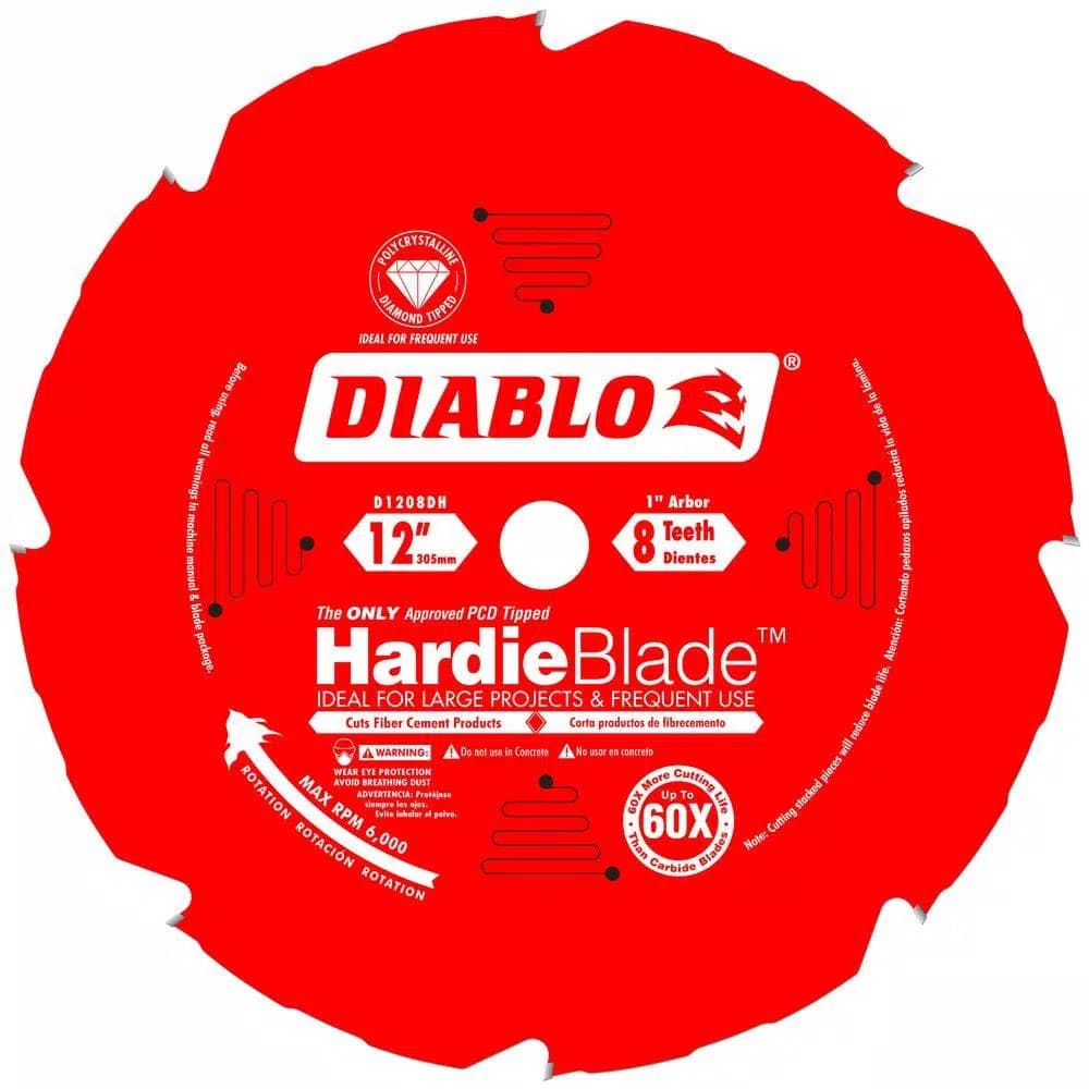 Diablo 12 in. 8-Tooth PCD Tipped Fiber Cement Saw Blade for James Hardie
