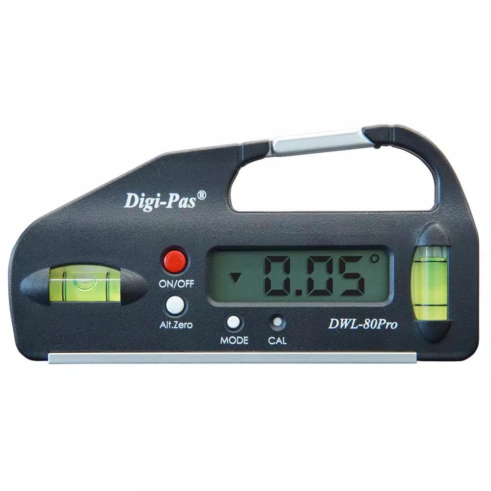 Digi-Pas DWL-80EPRO 4 in. Pocket Digital Level and Angle Gauge with Magnetic Base