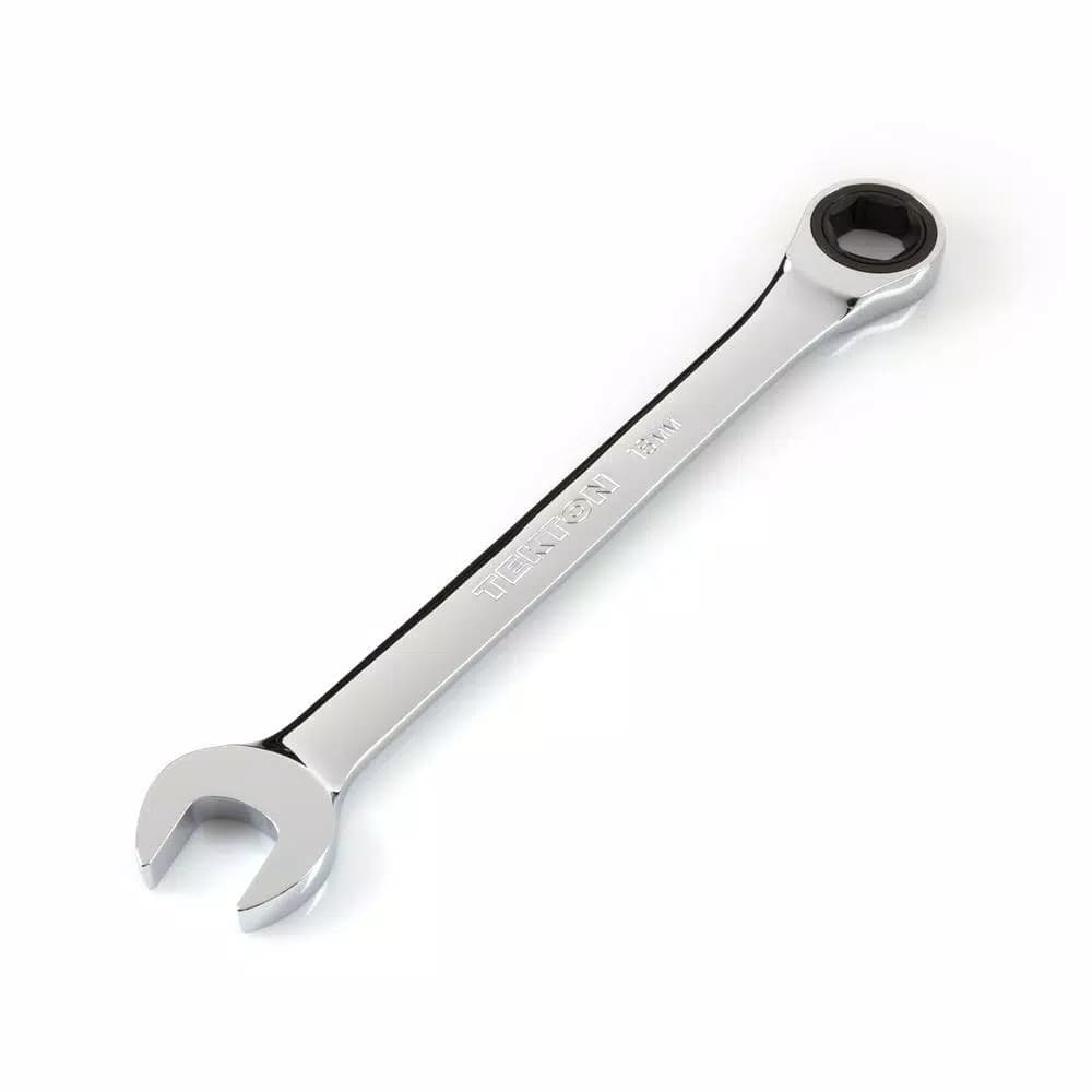 TEKTON 18 mm Ratcheting Combination Wrench, 6-Point Box End, 72-Tooth Gear