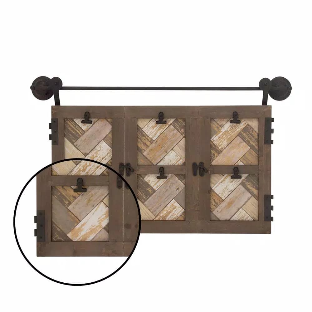LITTON LANE 6-Opening Matte Brown and Metallic Black Picture Frame, 29 x 17 in.