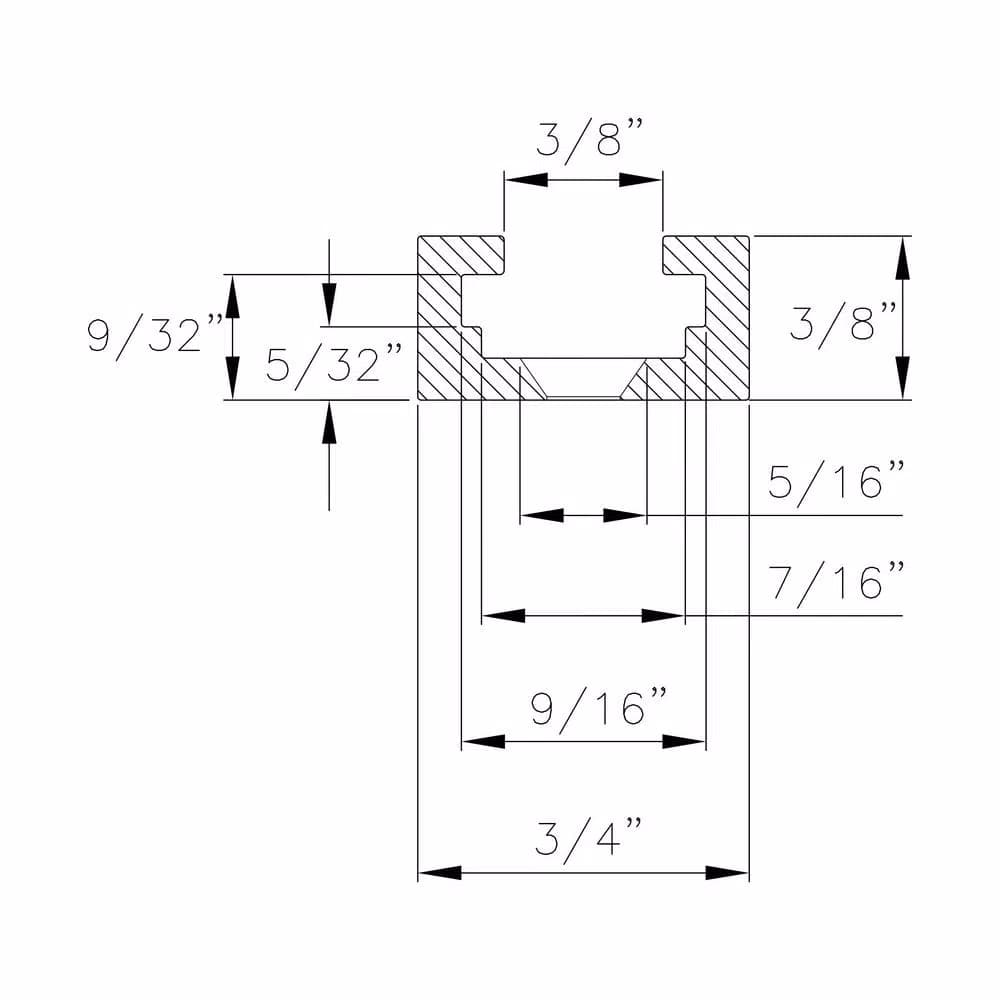 POWERTEC 24 in. Universal T-Track, 2-Pack Anodized Aluminum