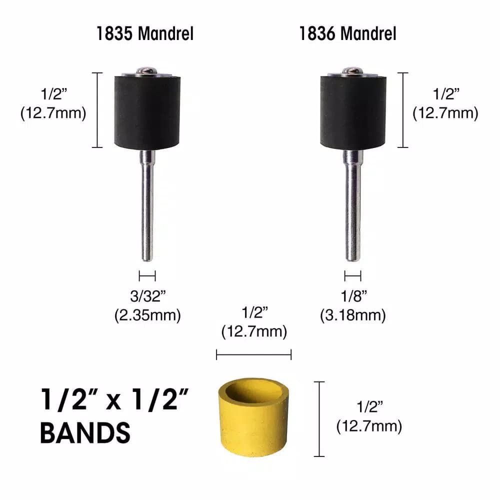 Dedeco Sunburst 6 Micron Extra-Fine Polishing Bands, 1/2 in. x 1/2 in. Cylinder, 12-Pack