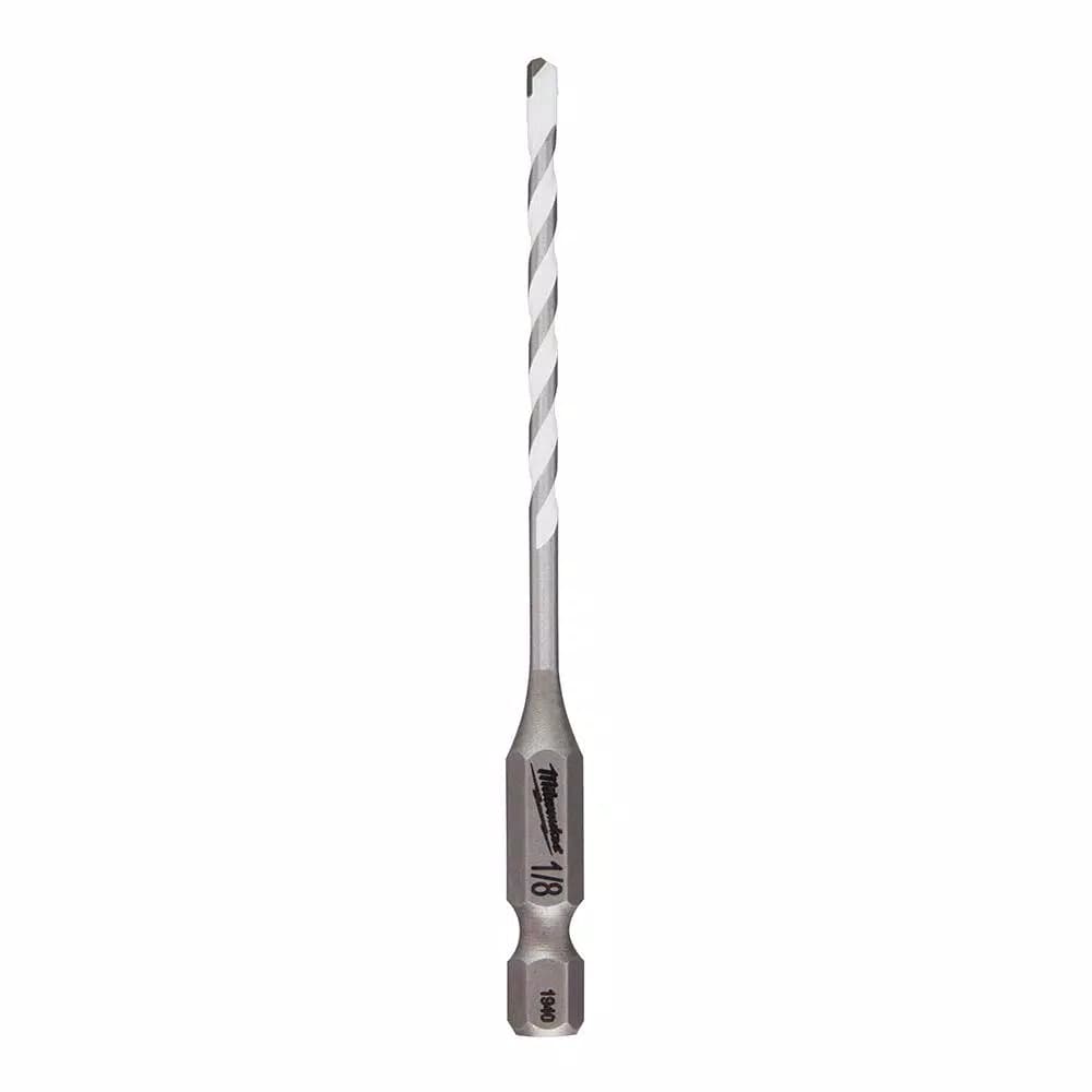 Milwaukee SHOCKWAVE 1/8 in. Carbide Multi-Material Drill Bit, 1/4 in. Hex Shank